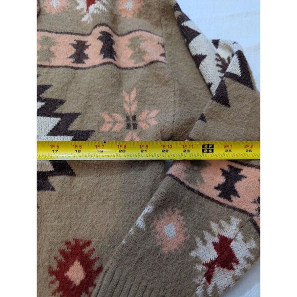 Jodifl 1X Boho Fringe Southwestern Aztec Open Cardigan Duster 34" - Picture 5 of 6